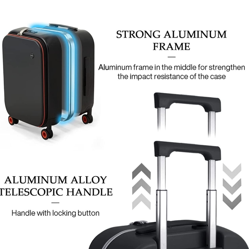 Hanke Carry On Luggage, 20'' Suitcase with Front Laptop Pocket, Travel R… - Picture 8 of 11